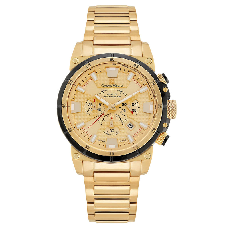 Giorgio Milano Gold Stainless Steel White Dial Chronograph Men's Watch - 206SG5