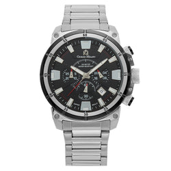 Giorgio Milano Silver Steel Black Dial Chronograph Men's Watch - 206ST3