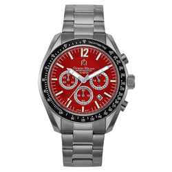 Giorgio Milano Black Steel Red Dial Chronograph Men's Watch - 219SGY14