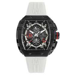 Giorgio Milano White Silicone Band Black Dial Chronograph Men's Watch - 233SBK312