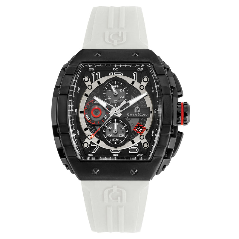 Giorgio Milano White Silicone Band Black Dial Chronograph Men s Watch 233SBK312