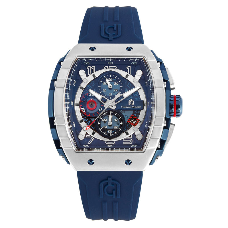Giorgio Milano Silicone Band Blue Dial Chronograph Men display picture 1