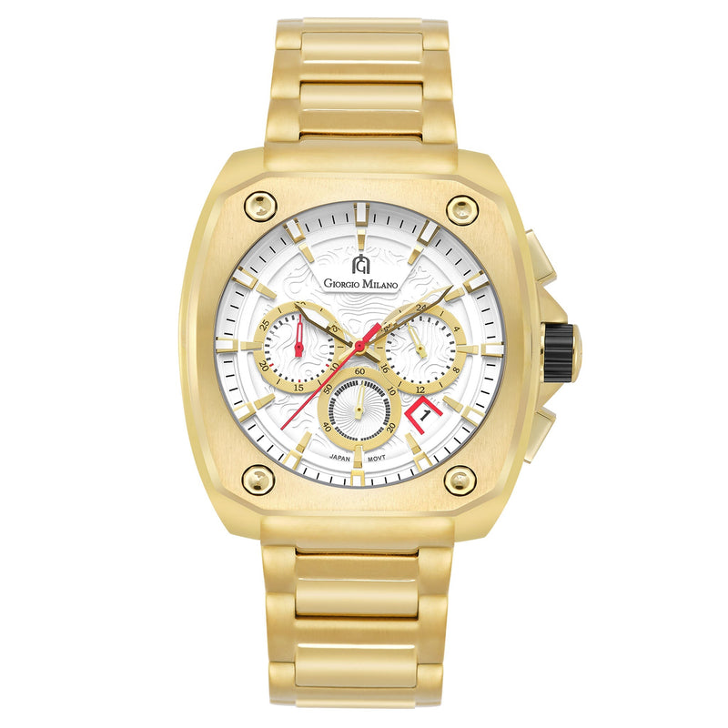 Giorgio Milano Gold Stainless Steel White Dial Chronograph Men's Watch - 235SG02