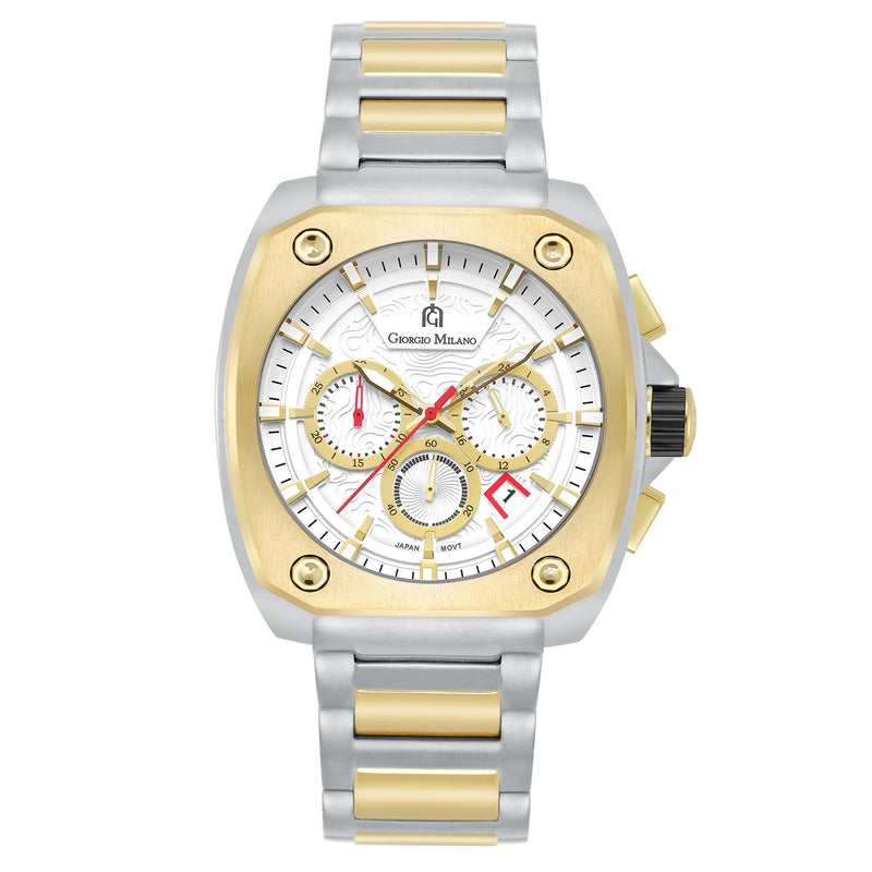Giorgio Milano Two-Tone Stainless Steel White Dial Chronograph Men's Watch - 235STG02