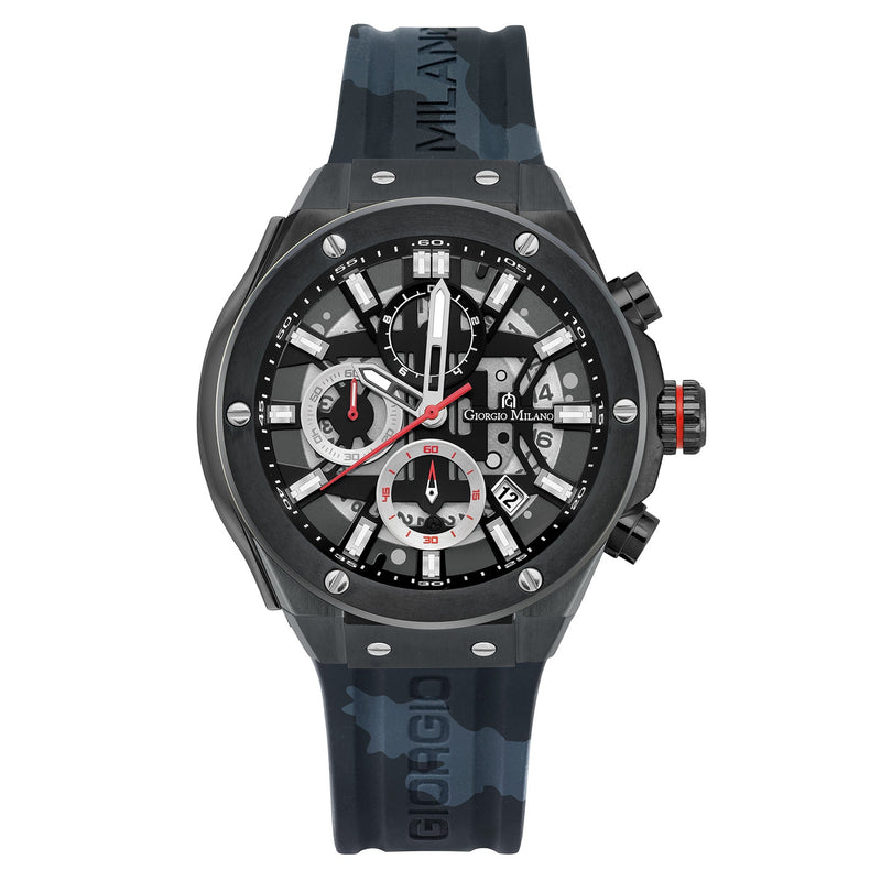 Giorgio Milano Black Camouflage Silicone Chronograph Men's Watch - 240SBK327