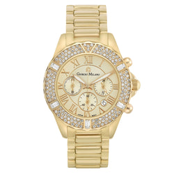 Giorgio Milano Gold Steel with Swarovski Crystals Chronograph Women's Watch - 738SG05
