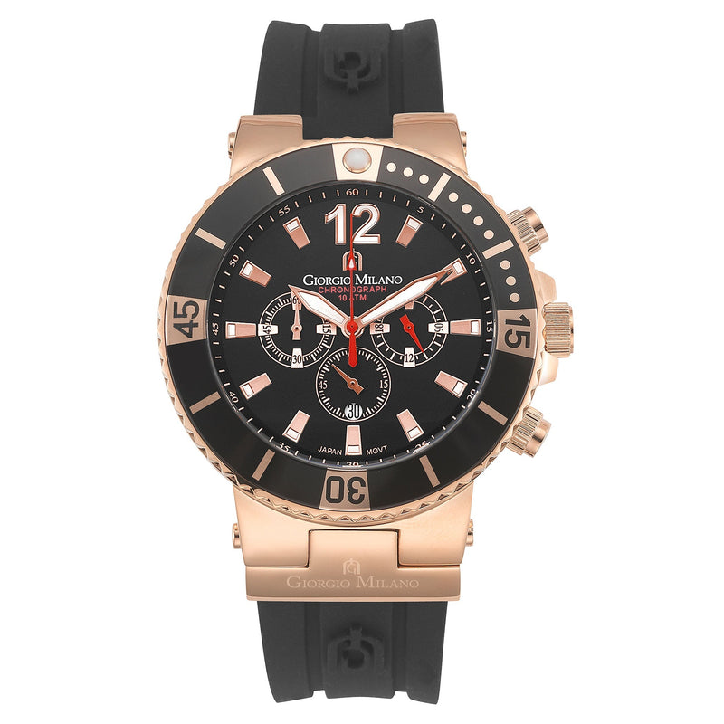 Giorgio Milano Silicone Band Black Dial Chronograph Men's Watch - 884RG0313