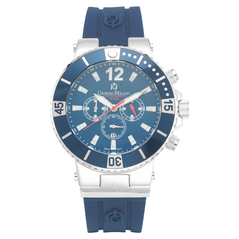 Giorgio Milano Silicone Band Blue Dial Chronograph Men's Watch - 884ST0421