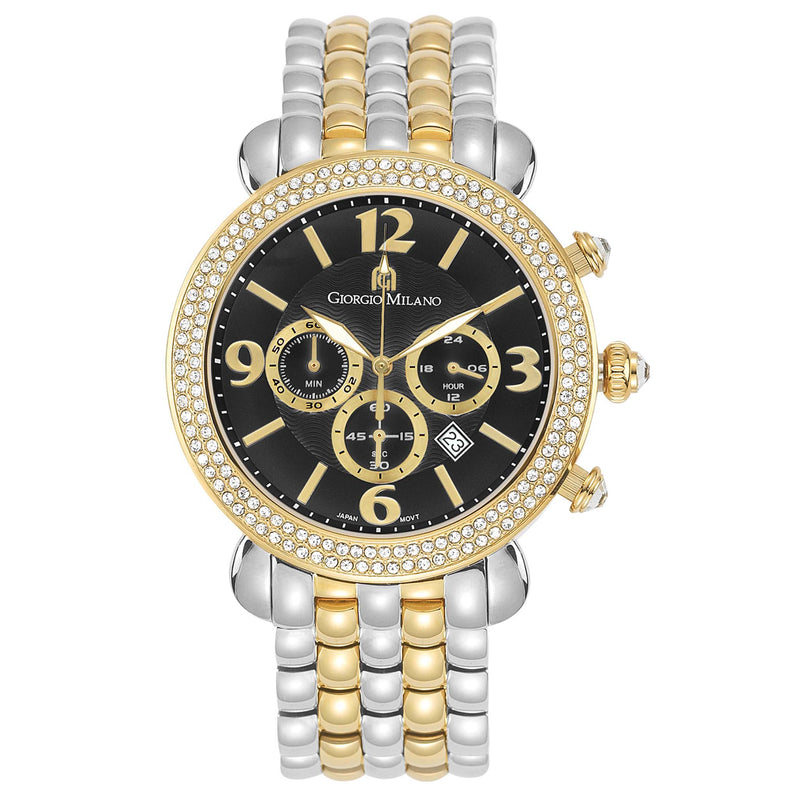 Giorgio Milano Two-Tone Steel Black Dial Chronograph Women's Watch - 944STG03