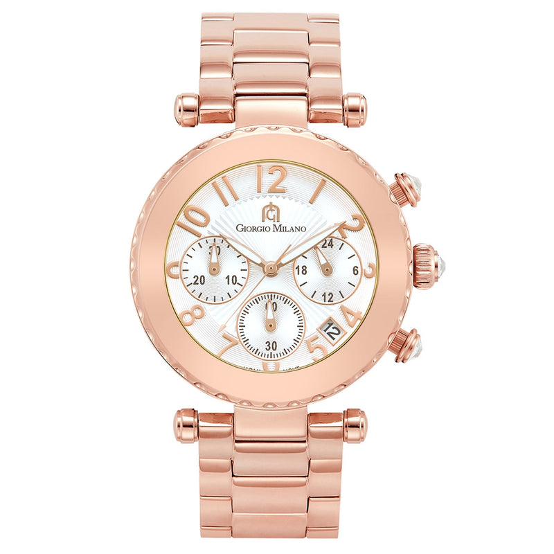 Giorgio Milano Stainless Steel Rose Gold Dial Chronograph Women's Watch - 950RG02