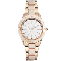 Anne Klein Rose Gold Ceramic Tan Dial Women's Watch - AK3160TNRG