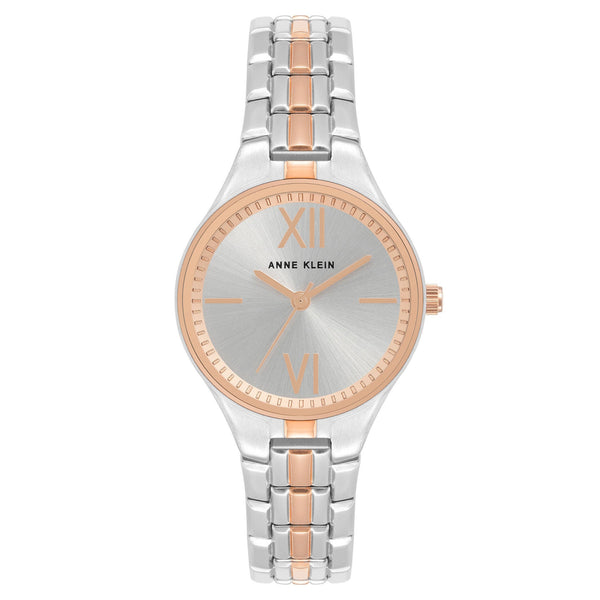Anne Klein Two-Tone Band Silver Dial Women's Watch - AK4061SVRT