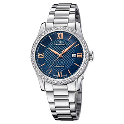 Candino Silver Steel Blue Dial Women's Swiss Made Watch - C4740/2