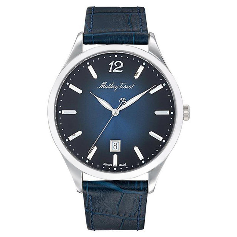 Mathey-Tissot Urban Leather Blue Dial Swiss Made Women's Watch - D411ABU