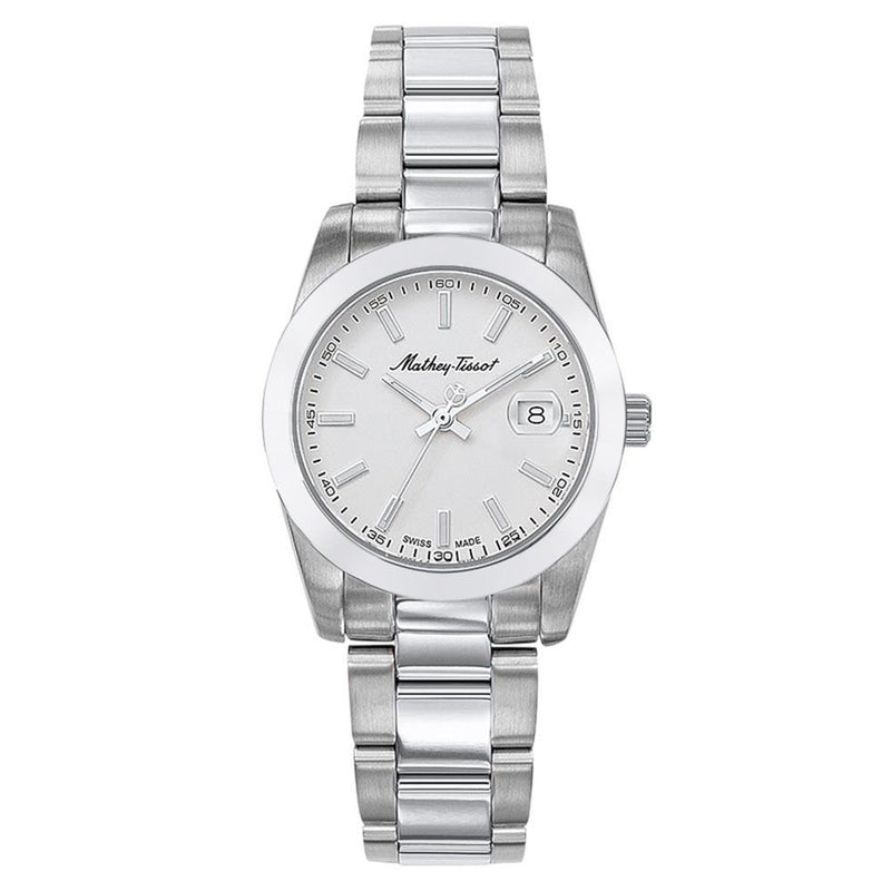 Mathey-Tissot Mathy I Stainless Steel White Dial Swiss Made Women's Watch - D450AI