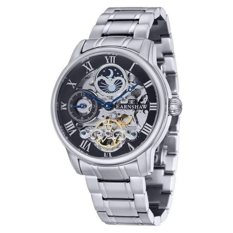 Earnshaw Stainless Steel Black Dial Automatic Men's Watch - ES-8006-11