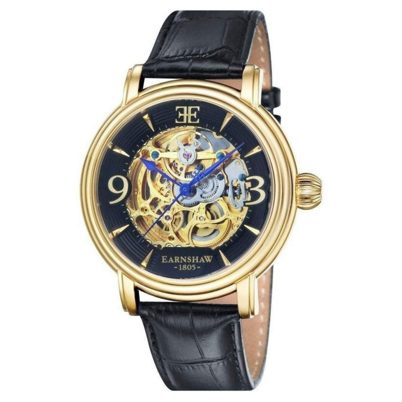 Earnshaw Longcase Automatic Leather Mens Watch - ES-8011-03