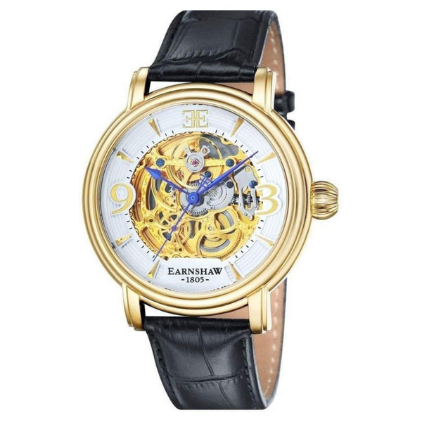 Earnshaw Longcase Automatic Leather Mens Watch - ES-8011-04