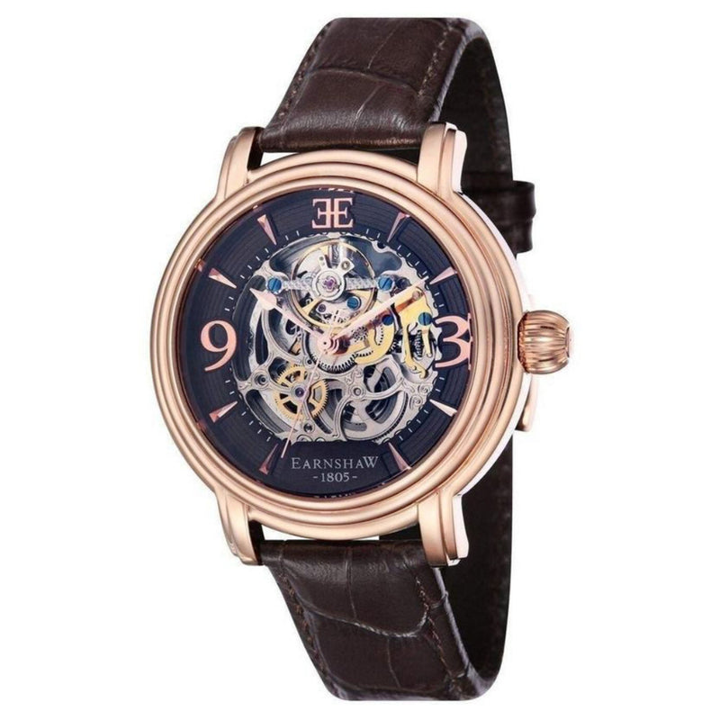 Earnshaw Longcase Brown Leather Automatic Men's Watch - ES-8011-07