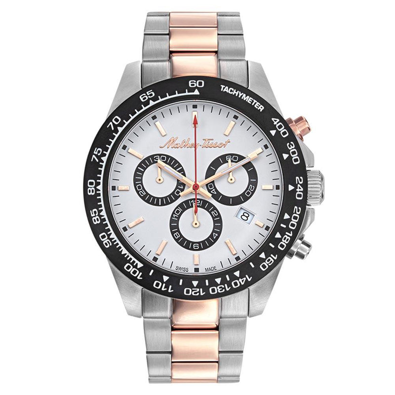 Mathey-Tissot Mathy Chrono Stainless Steel White Dial Swiss Made Men's Watch - H901CHRI