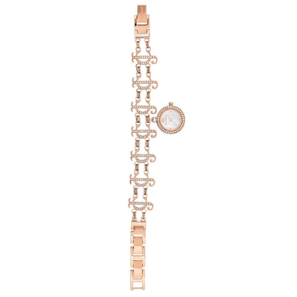 Juicy Couture Ladies Rose Gold Crystal Chain Bracelet Watch - JC1102RGCH