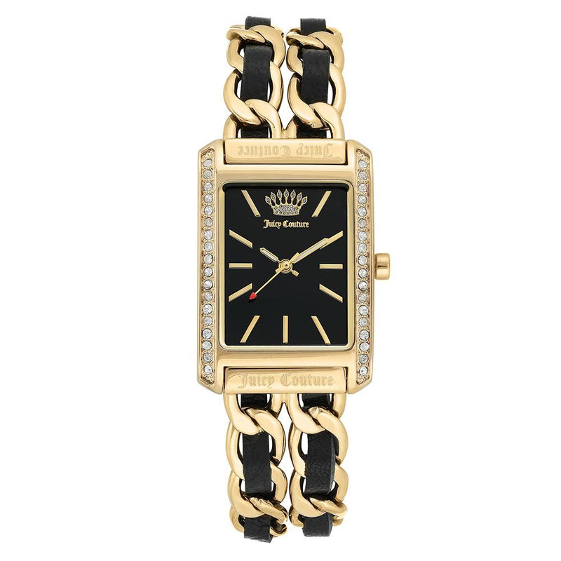 Juicy Couture Black Label Linked Gold Steel & Leather Strap  display picture 3