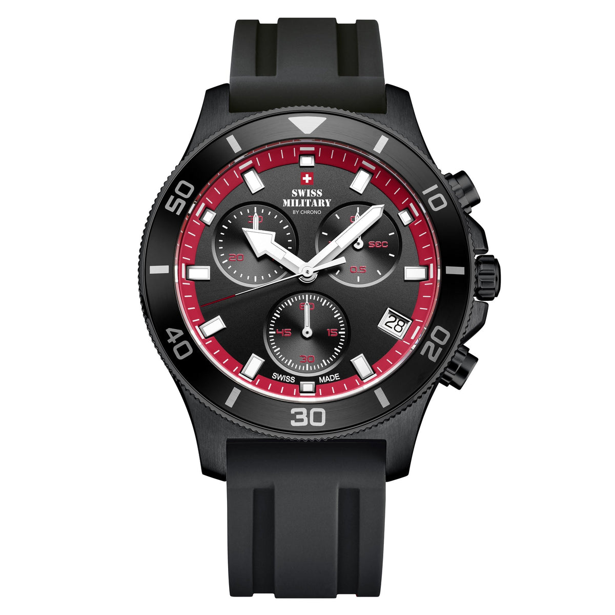 Swiss military chrono orologio Uomo Analogico Al quarzo con cinturino in Pelle di vitello SMP36040.16