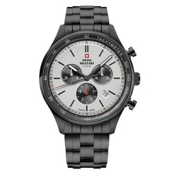 Swiss Military Sports Black Steel Men's Watch - SM34081.05