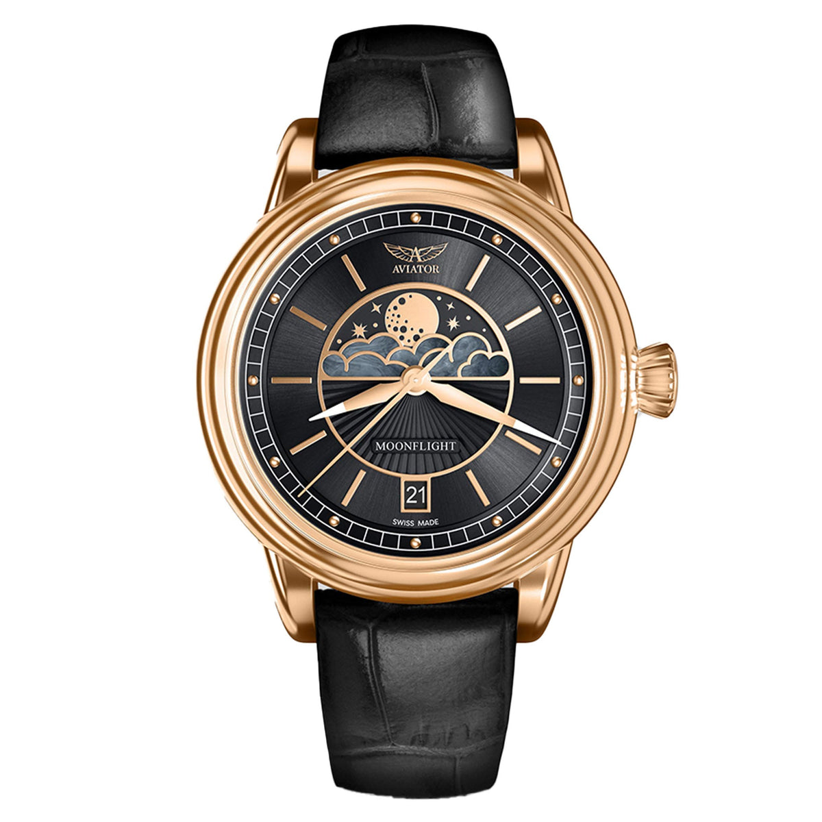 Aviator White Milanese Stainless Steel Mesh Swiss Made