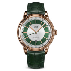 Aviator Green Leather Men's Automatic Swiss Made Watch - V33222714