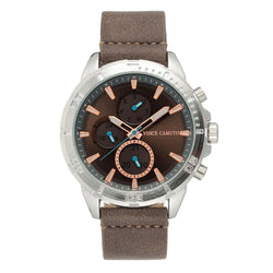 Vince Camuto Brown Polyurethane Band Men's Watch - VC1141GYST