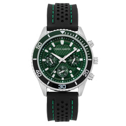 Vince Camuto Black Silicone Green Dial Multi-Function Men's Watch - VC8032SVGRBK