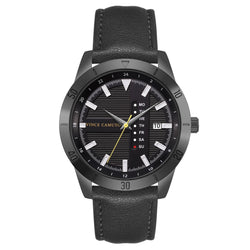 Vince Camuto Black Leather Men's Watch - VC8035DGBKBK