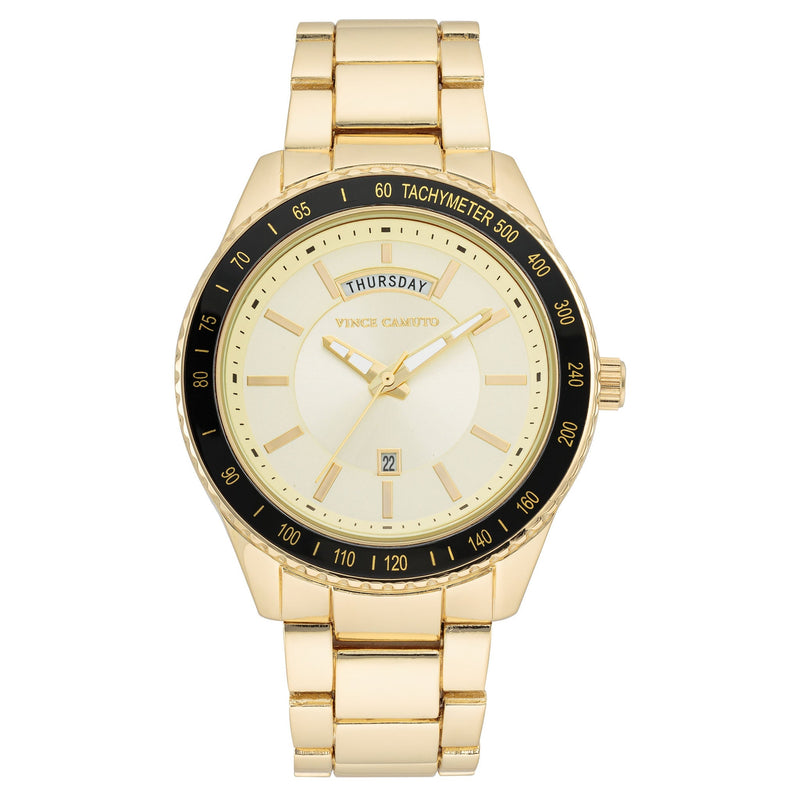 Vince Camuto Goldtone Champagne Dial Men's Watch - VC8042CHGP