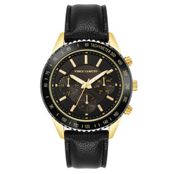 Vince Camuto Black Leather Multi-Function Men's Watch - VC8050GPBKBK