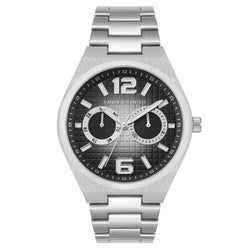 Vince Camuto SilverTone Band Black Dial Men's Watch - VC8055SVDG