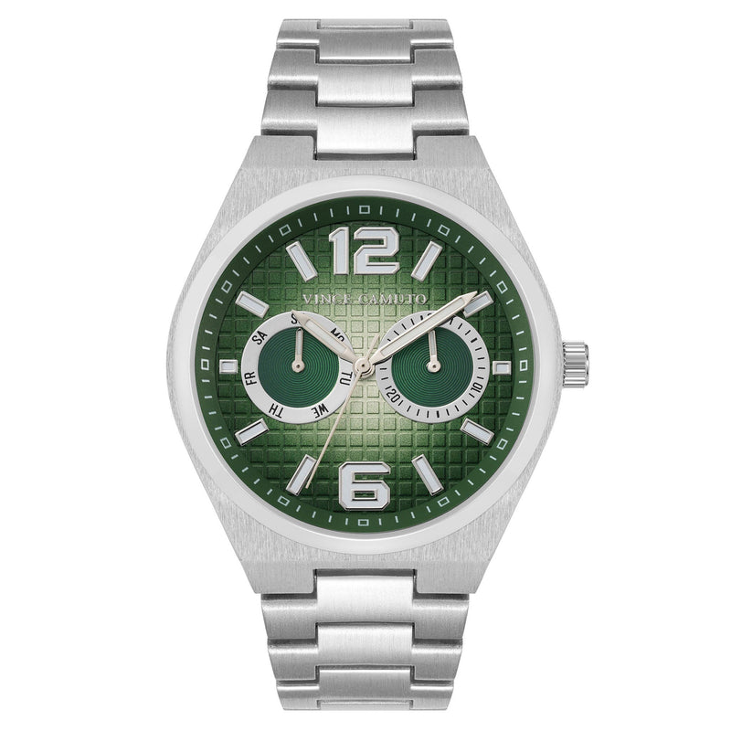 Vince Camuto SilverTone Band Degrade Green Dial Men's Watch - VC8055SVGR
