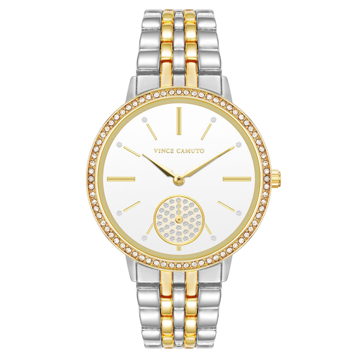 Vince Camuto Gold-Tone Watch with White Face Vince Camuto Two-Tone Metal Cream MOP Dial Women main image 3
