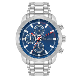 Vince Camuto Silver-Tone Band Blue Dial Multi-function Men's Watch - VC1133BLTT