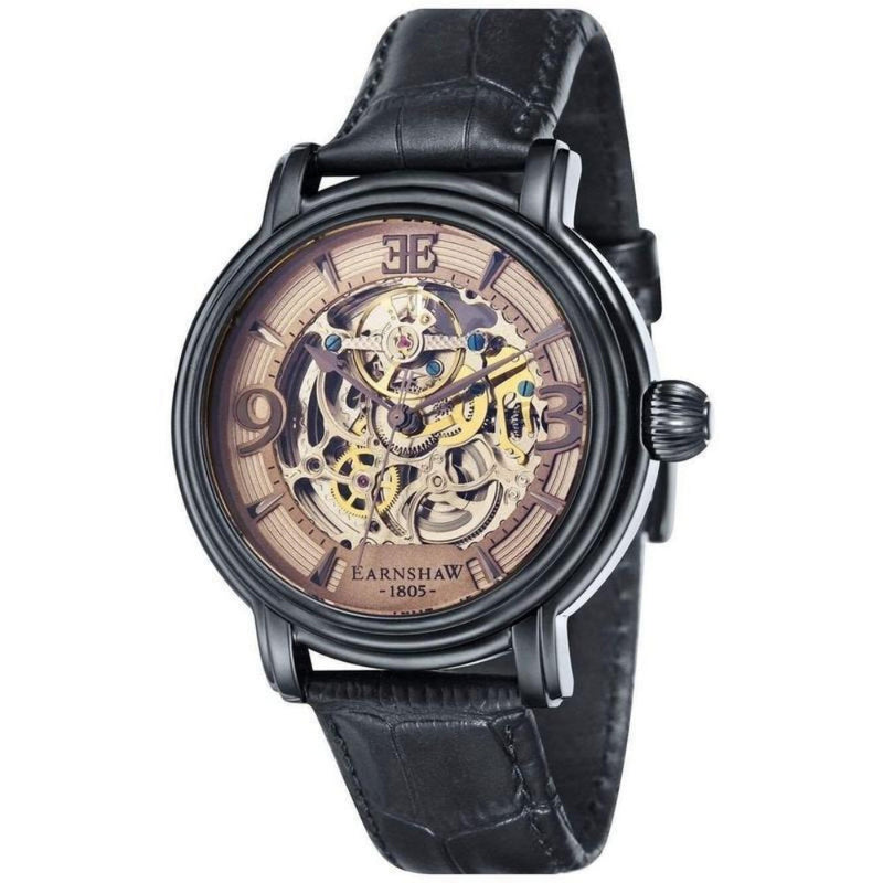 Earnshaw Longcase Men's Automatic Leather Watch - ES-8011-08