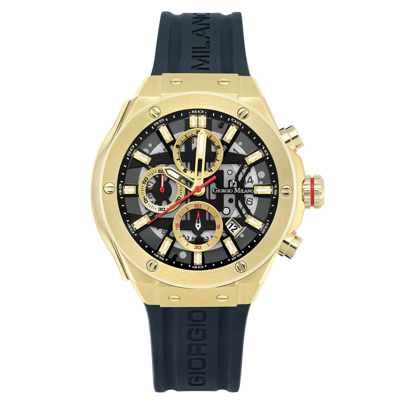 Giorgio Milano Silicone Black Dial Chronograph Men's Watch - 240SG313