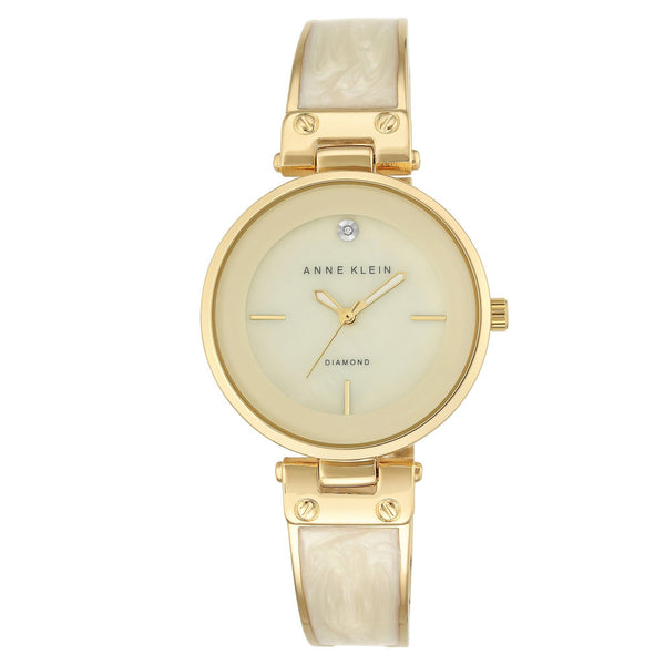 Anne Klein Gold with Ivory Marble Band Women's Watch - AK2512IVGB