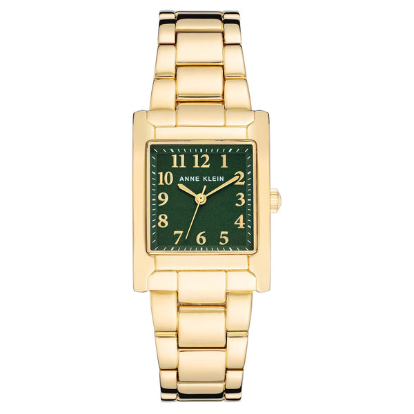 Anne Klein Gold Band Green Dial Women's Watch - AK3954GNGB