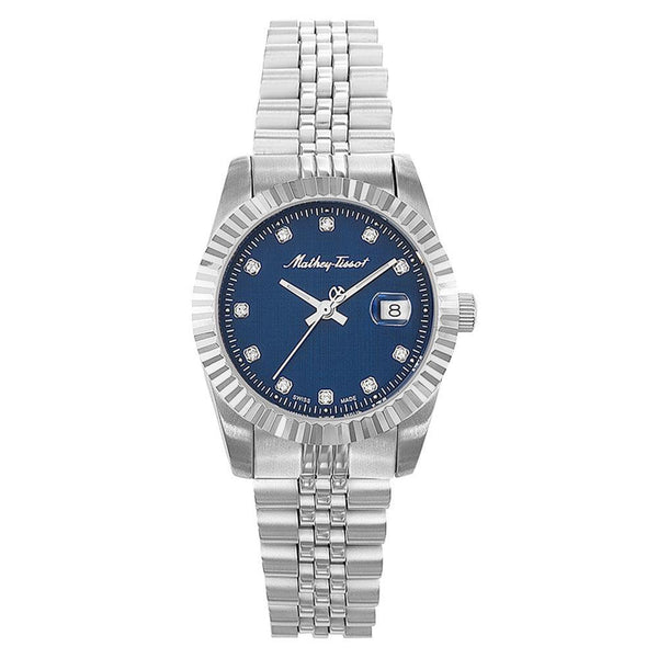 Mathey-Tissot Mathy III Stainless Steel Blue Dial Swiss Made Women's Watch - D810ABU