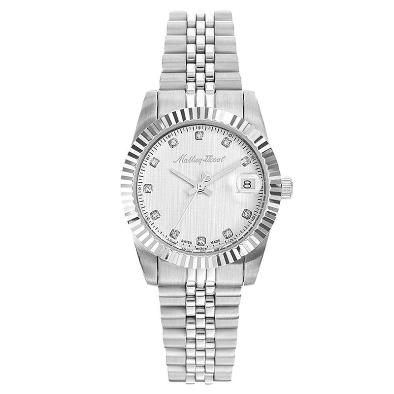 Mathey-Tissot Mathy III Stainless Steel White Dial Swiss Made Women's Watch - D810AI