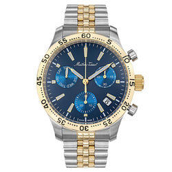 Mathey-Tissot Type 22 Stainless Steel Smoked Blue Dial Chronograph Men's Watch - H1822CHBU