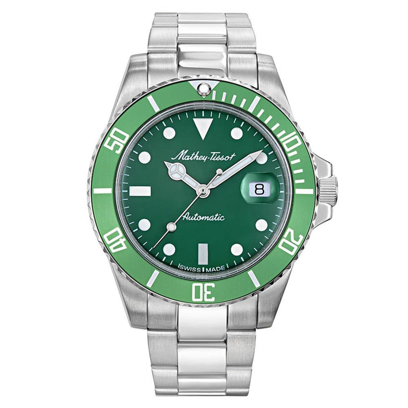 Mathey-Tissot Mathy Vintage Automatic 42 mm Stainless Steel Green Dial Swiss Made Men's Watch - H901ATV