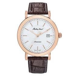 Mathey-Tissot City Big Automatic Leather White Dial Swiss Made Men's Watch - HB611251ATPI