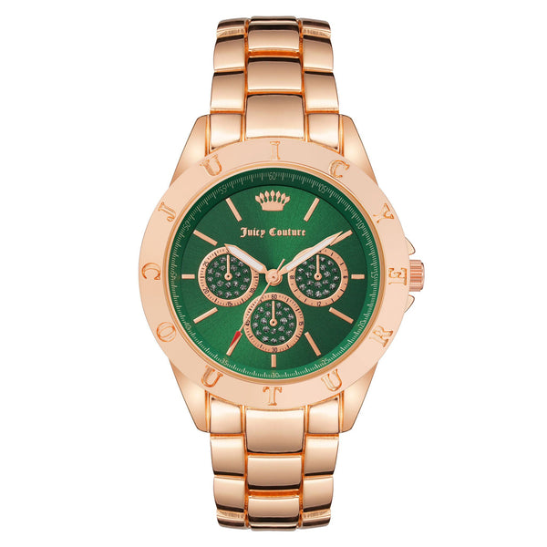 Juicy Couture Rose Gold Band Green Dial Women's Watch - JC1296GNRG