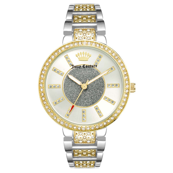 Juicy Couture Gold Two-Tone Mixed Metal Silver Dial Women's Watch - JC1313SVTT